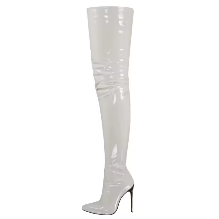 2025 Botas de mujer por encima de la rodilla Tacón de metal grande Moda 12 cm Altura del tacón - 1