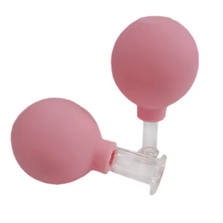 Juego de Ventosas de vacío para masaje anticelulitis, juego de ventosas para terapia china, copa de Rejuva Facial con cabezal de goma de vidrio, 2 piezas - 1