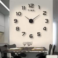 Reloj de pared grande de diseño moderno a la moda, relojes de cuarzo 3D DIY, pegatinas de espejo acrílico, decoración del hogar para sala de estar - details 0