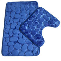 Alfombra absorbente de lana de coral de guijarros en relieve, alfombrilla para el suelo del baño, alfombrilla para el inodoro en forma de U, juego de dos piezas - details 0