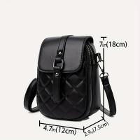 Mini bolso cruzado acolchado de Argyle, bolso de teléfono móvil con solapa de moda, bolso de hombro multicapa para mujer - details 0