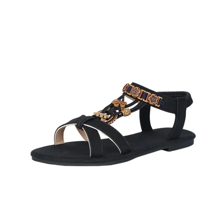 Sandalias de mujer 2025, parte inferior plana transpirable de cabeza redonda, zapatos casuales, zapatos de moda ligeros y multifuncionales - 1