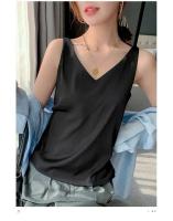 Top de Halter V para Mujer Camisola de Verano de Seda de Satén Blanco Vestido Delgado de Moda - details 28