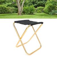 Mini silla plegable portátil dorada con bolsa, taburete plegable compacto de aluminio ultraligero con bolsa de transporte para jardín, playa, pesca, senderismo, camping, viajes y picnic. - details 1