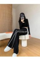 Pantalones de Pierna Ancha y Cintura Alta a Rayas de Verano Prenda Casual para Mujeres - details 8