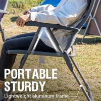 Silla de Jardín Plegable de Aluminio 150kg con Respaldo 7 Posiciones Alto Ajustable con Reposabrazos Reposacabezas Acolchado (2 Piezas, Gris) - details 4