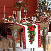 Mantel de Copo de Nieve Rectangular de Poliéster Ideal para Cena de Año Nuevo Decoración del Hogar - details 8