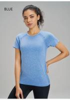 Camiseta deportiva de manga corta de secado rápido de diez colores, sudadera para mujer, ropa de Fitness transpirable, Top de manga corta para Yoga de Color sólido - details 8