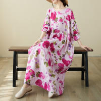 Vestido Vintage de Algodón de Manga Larga Talla Grande, Elegante y Suelto para Mujeres - details 27