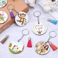 LLavero de sublimación en blanco, pendiente de forma redonda con borla para llavero, joyería, pendiente, herramienta de fabricación de manualidades DIY - details 6