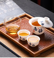Juego de té de viaje Yangzhi Jade, cuenco flotante de tres talentos, taza Kuaike portátil, regalo, compañero de negocios, regalo de mano - details 3
