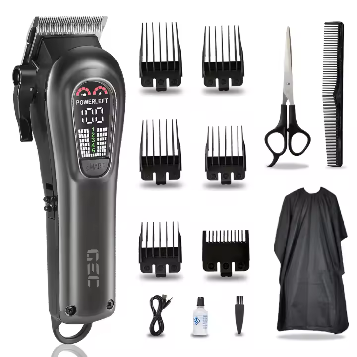 Cortadora de pelo eléctrica para hombre, recortadora de barba inalámbrica con carga USB, potente - 1