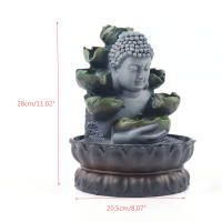 Fuente de habitación con iluminación, fuente de cascada de mesa de Buda, meditación Fengshui, decoración Interior relajante para regalo de la suerte - details 0