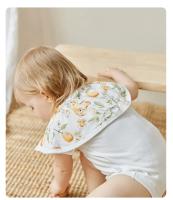 Babero de gasa de algodón de bambú para bebés y niños, Baberos para comer, espesamiento impermeable giratorio multicapa - details 13