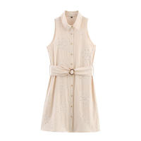 Vestido Camisero sin Mangas con Botón Frontal Moda Casual para Mujeres OUWU - details 1