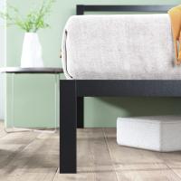 Cama 90x190 cm - Altura 36 cm con almacenaje debajo de la cama - Estructura de cama de plataforma de metal con cabecero - Negro - details 17
