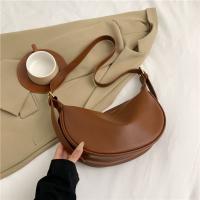 Bolsos cruzados Vintage de Color sólido, bolso de hombro de cuero PU con cremallera y correa ajustable, gran capacidad, estilo coreano - details 9