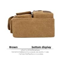 Bolso cruzado para hombre, lona Vintage, correas ajustables, múltiples bolsillos con cremallera, duradero, para senderismo al aire libre - details 11