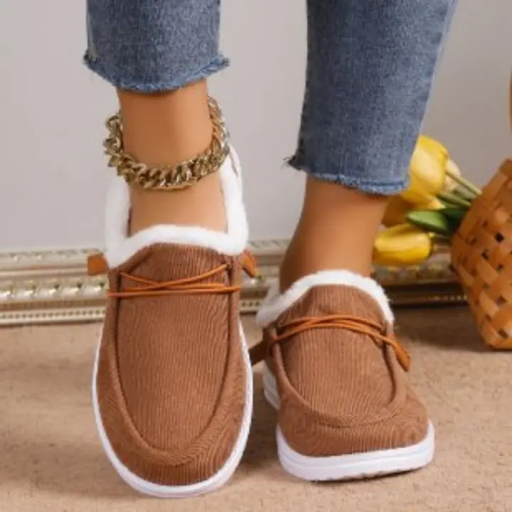 Botas de Nieve para Mujer de Tacón Grueso Calzado de Algodón Cosmético de Talla Grande con Terciopelo y Piel de Vellón para Calentarte - 1