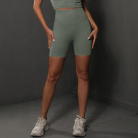 Nessaj-pantalones cortos sin costuras de cintura alta para mujer, mallas ajustadas de realce, para yoga, correr y fitness - details 13