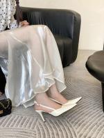 Bolsa de tacón fino puntiagudo sandalias de cabeza de las mujeres usan nuevo trasero francés versátil boca vacía poco profunda zapatos individuales zapatos de mujer - details 17