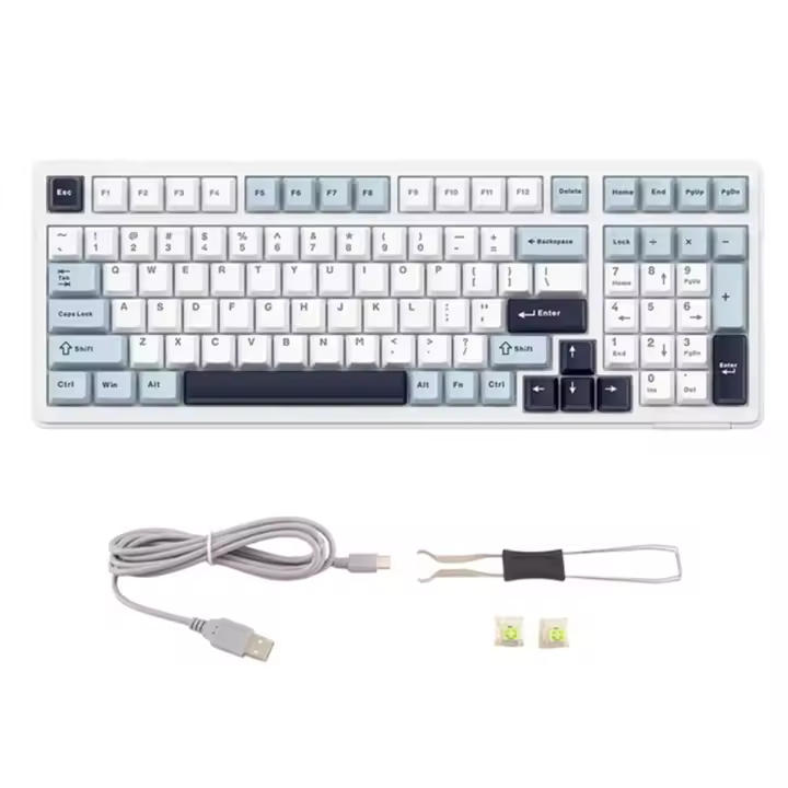 Aula-Teclado mecánico F99 de 99 teclas, accesorio inalámbrico de intercambio en caliente, Bluetooth, 3 modos, PBT, para juegos de ordenador - 1
