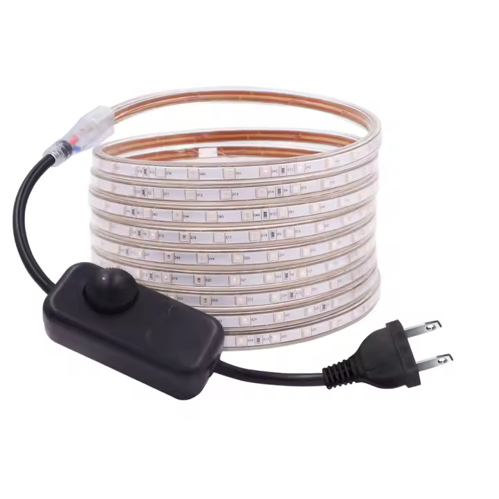 Tira de luces LED con atenuador, 220V, SMD5050, 60LED/m, cinta de luz Flexible, resistente al agua, regulable, para decoración de jardín y hogar - 1