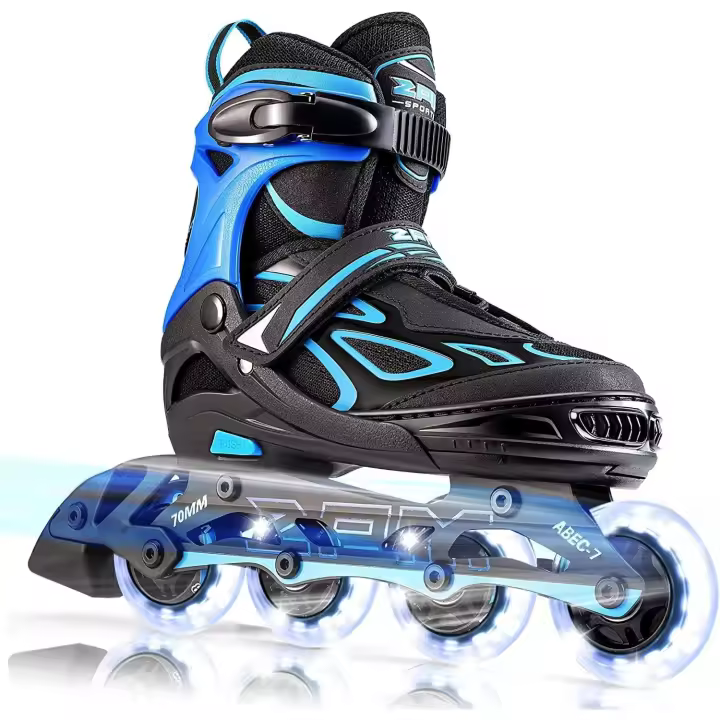 Patines en línea Vinal Regulables con iluminación LED completa, luces intermitentes para niños y niñas. - 1