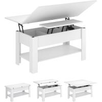 Mesa de Almacenamiento Oculto Regulable en Altura 3 en 1 Multifunción Diseño Blanco - details 0