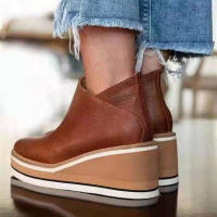 2025 Botas de tacón alto con suela gruesa para mujer, zapatos de moda de gran tamaño, otoño e invierno, - details 7