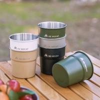 Taza de café de acero inoxidable, té, vino, picnic con tapa de taza, villa de camping ligera apilable al aire libre, 300ml/350ml - details 0