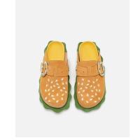Zapatillas con tapón de madera unisex, planas, con suela gruesa, a la moda, con cabeza redonda y forma de hamburguesa, para hombre y mujer - details 2