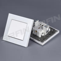 SRAN-interruptor de luz de pared estándar de la UE, Panel de vidrio templado, 1 entrada, 2 vías, interruptor de paso de escalera - details 0