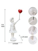 Estantería de estatua de resina con escultura de niña con globos artísticos - details 4