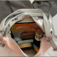 Mochila con lazo plateado de Color sólido, bolso de hombro estilo coreano de gran capacidad, bolso de compras versátil - details 15