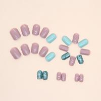 Uñas Postizas Verdes Con Patrón De Leopardo Cortas Y Redondas Completo Cubiertas Francesas Desmontables Para DIY Y Salón 24PCS - details 3
