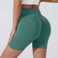 Pantalones cortos deportivos de realce de cadera color melocotón para mujer, pantalones cortos ajustados de tres puntos para adelgazar el vientre, entrenamiento para correr, pantalones de secado rápido - details 2