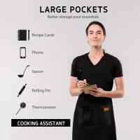 Delantales de cocina de lona para hombre y mujer, delantal de trabajo de Chef para parrilla, restaurante, Bar, tienda, cafés, uniforme de belleza para uñas, 2023 - details 6