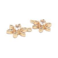 Colgantes de latón y circonita de Color dorado de 18K, varios dijes de flores, joyería artesanal de alta calidad, accesorios para collar y pendientes - details 17
