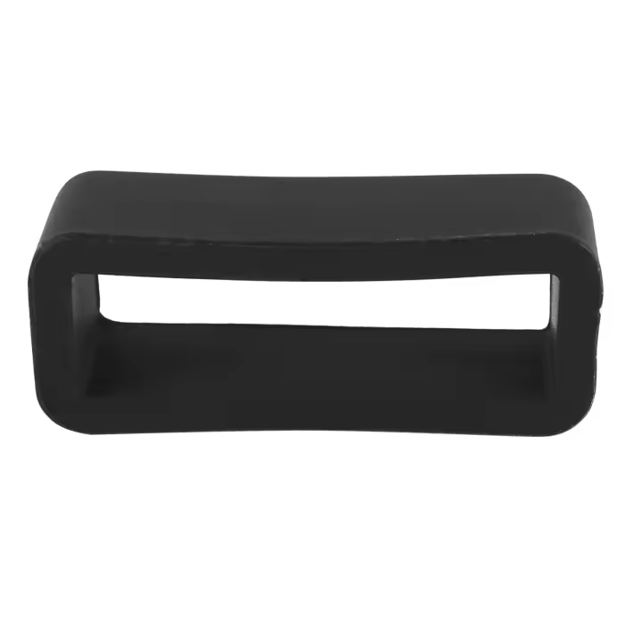 Correa de reloj negra, aro de retención, bucle de goma, soporte de hebilla, 22mm - 1