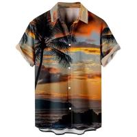 Camisa hawaiana, estampado de leopardo, top casual de manga corta, solapa de hombre, camisa de moda Aloha - details 4