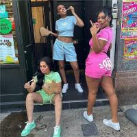 Conjunto deportivo de verano Syna World Drill para mujer, camiseta y pantalones cortos estilo hip hop - details 1