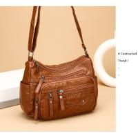 Bolso De Mensajero De Hombro Multicapa Con Múltiples Compartimentos De Cuero Suave De Moda Para Mujer - details 8