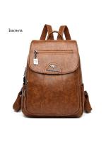 Mochila De Cuero Suave Para Mujer En 5 Colores Bolsa De Hombro Vintage Casual Viaje Mochila De Escuela Bolsa Para Damas - details 10