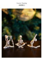 Mini adorno de calavera de Yoga de Halloween americano, decoración de personajes de Festival fantasma, artesanías de resina, gran oferta, nuevo - details 4