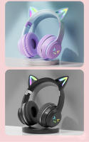 Auriculares inalámbricos RGB con bonito gato para niñas, regalos para niños, auriculares con micrófono, estéreo, música, juegos, luces de Control - details 15