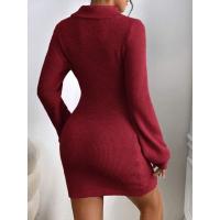 Otoño/Invierno suéter vestido de punto casual para mujer - details 6