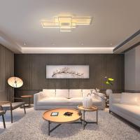 Lámpara de techo regulable, 110 cm con control remoto candelabro moderno, acrílico cuadrado de 70 W cerca de la luz de techo para la sala de estar del dormitorio, blanco - details 5