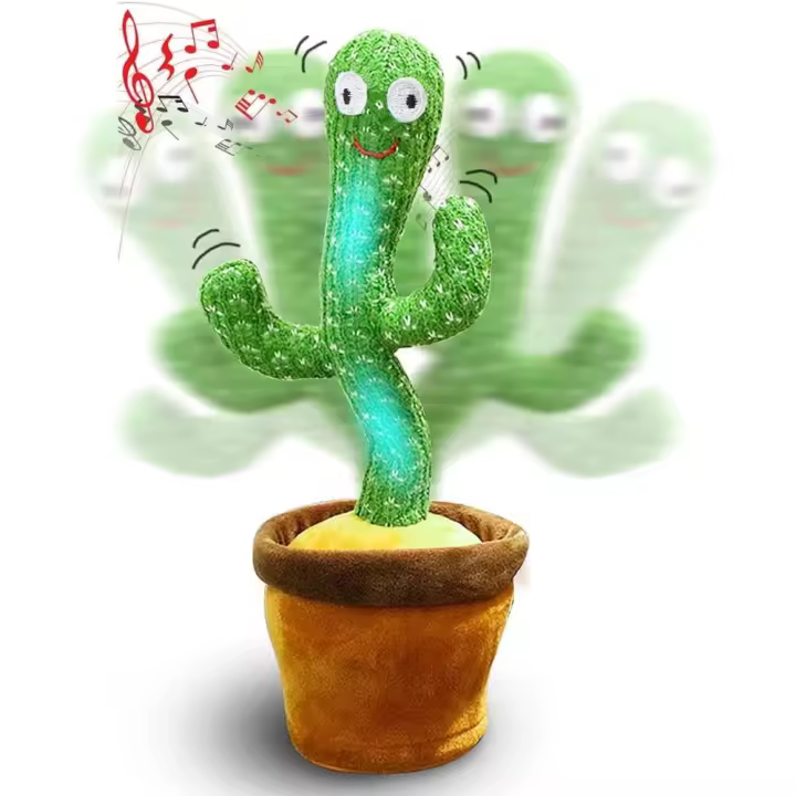 Cactus bailarín, Peluche Parlanchin, Juguete Que Baila y repele tu Voz, con 120 Canciones, Regalos para Niños - 1