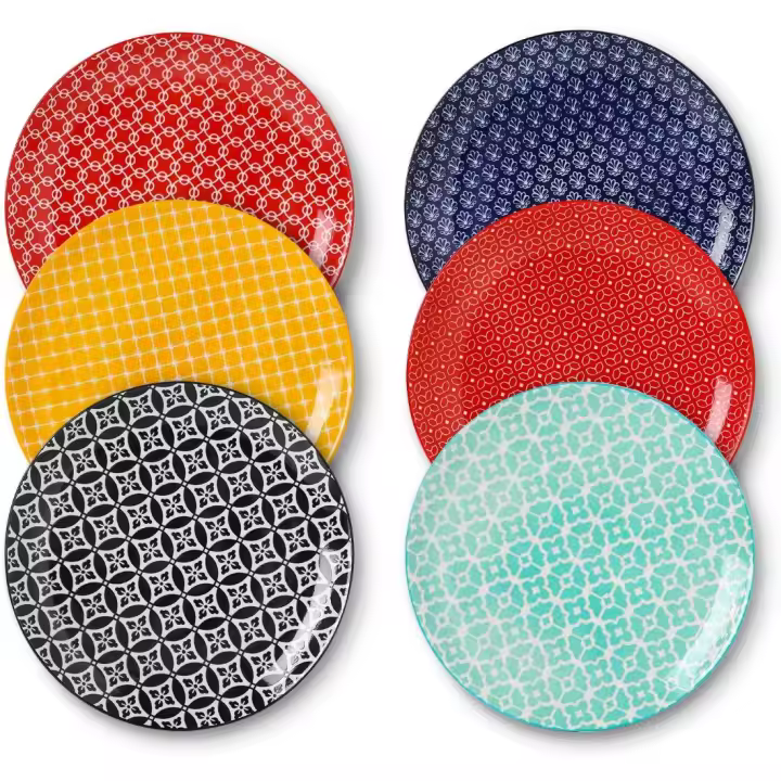 Juego de Platos de Cerámica Vibrantes Tamaño Grande 26.7x 26.7x 2.8 CM - 1